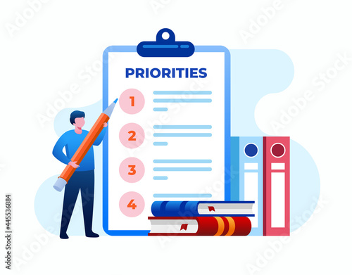 Priority concept vector illustration. An important agenda for doing Planning and work management to increase your efficiency. Flat vector illustration
