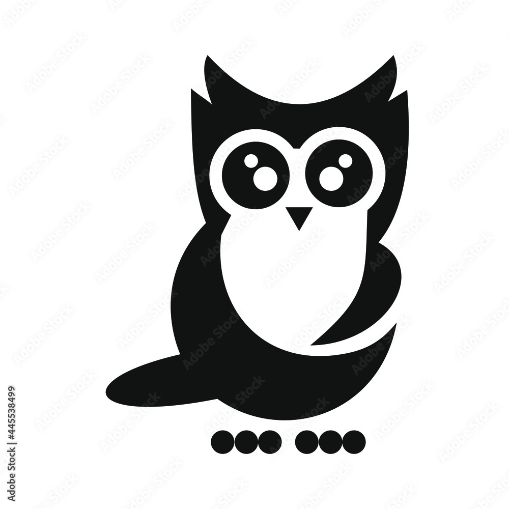owl logo design sillhouette vector