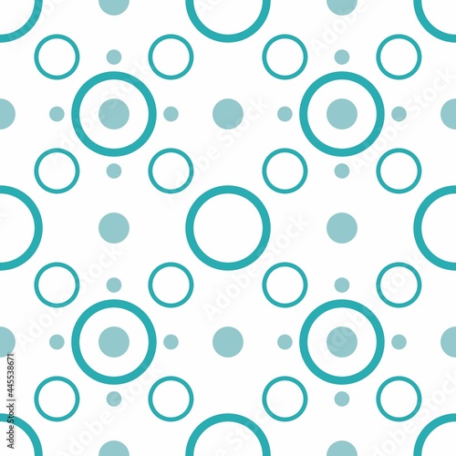 Raster geometric pattern. Ornament of blue big and small circle. Template for textiles, scrapbooking, wallpaper.