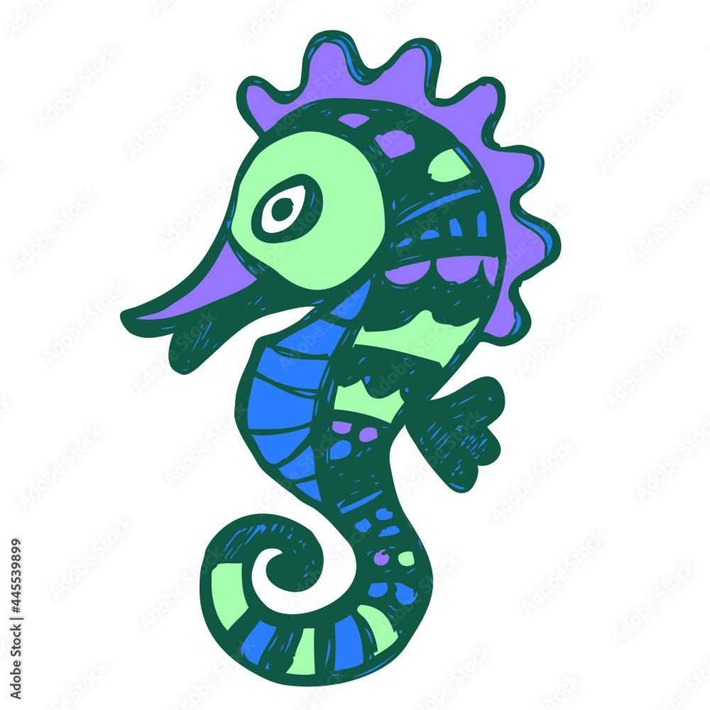hand drawn seahorse vector icon hand drawn seahorse vector icon