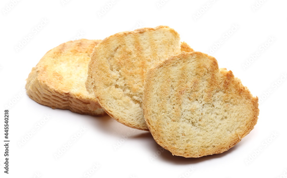 Toast slices isolated on white background