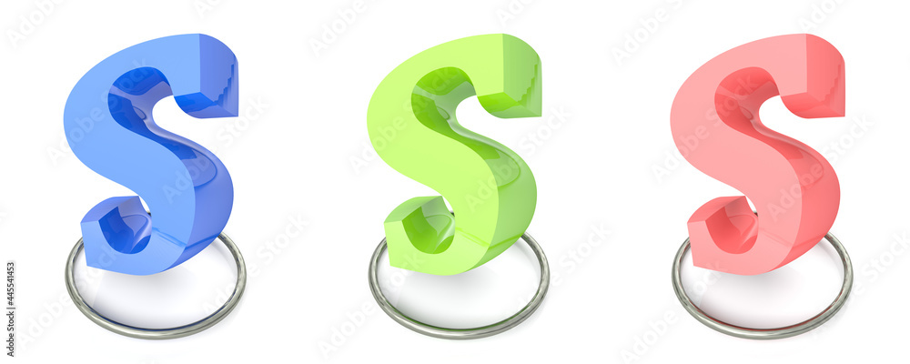 Naklejka premium Character S set isolated on white bkg