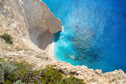 Fototapeta Naklejka Na Ścianę i Meble -  View from the cliff to a picturesque little bay on the island