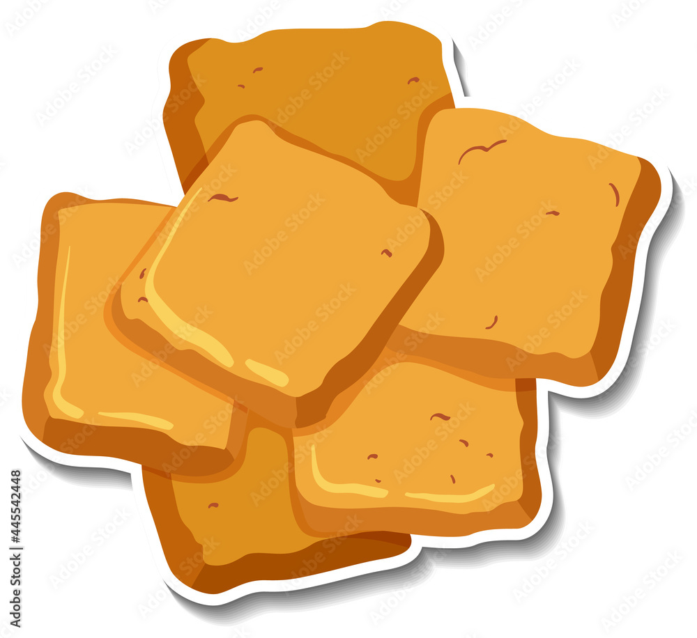 Biscuits sticker on white background