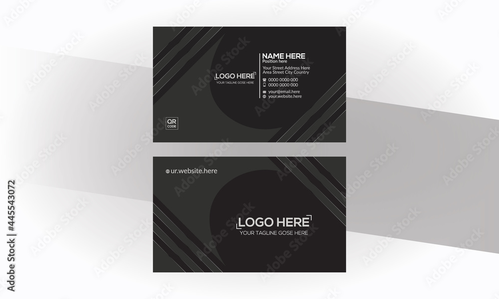 Fototapeta premium black colored vector business card design