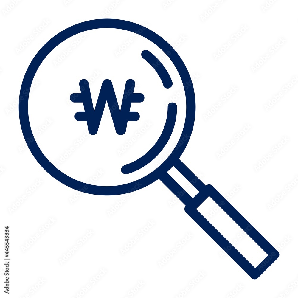 Search or Find Korean Won Investment Icon Search or Find Korean Won Investment Icon