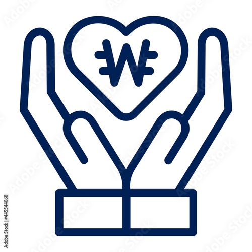 Donate Korean Won Money Icon