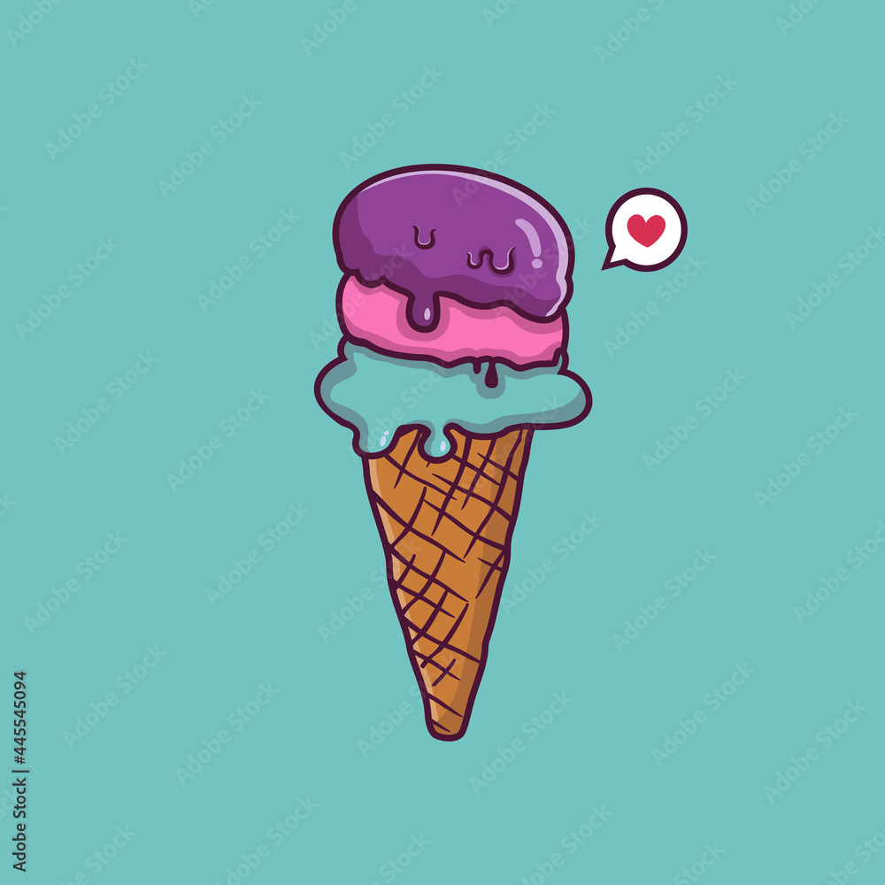Ice cream cartoon vector icon illustration. dessert food icon concept isolated vector Ice cream cartoon vector icon illustration. dessert food icon concept isolated vector