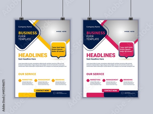 Modern business flyer vector template design. creative marketing agency flyer design. Brochure flyer template. 2 page flyer template 