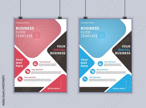 Modern business flyer vector template design. creative marketing agency flyer design. Brochure flyer template. 2 page flyer template 