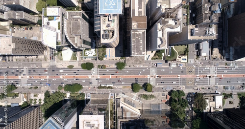 Aerial view of Avenida Paulista (Paulista avenue) in Sao Paulo city, Brazil. photo