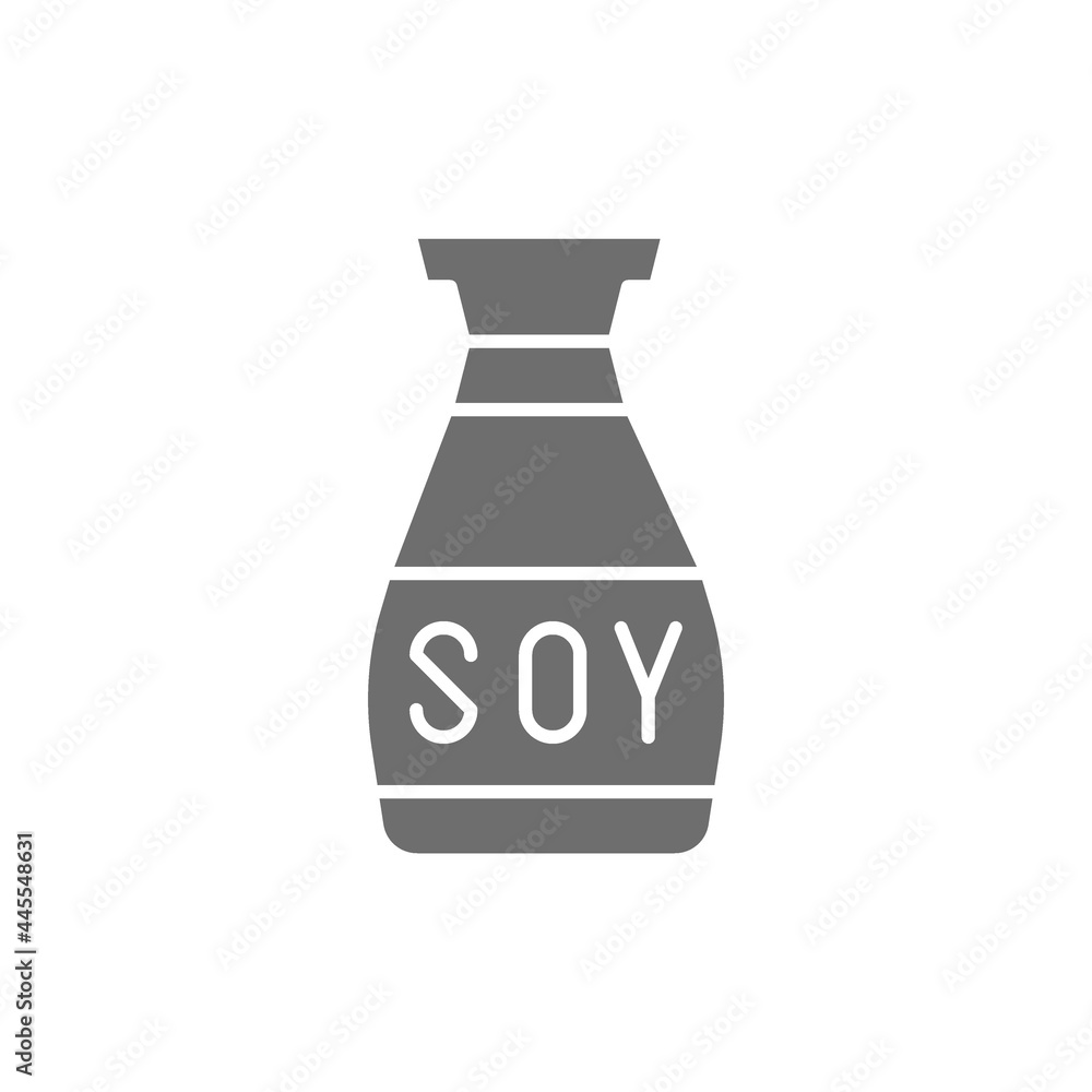 Vector soy sauce, asian seasoning grey icon. Vector soy sauce, asian seasoning grey icon.