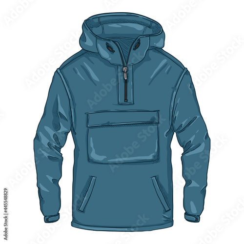 Cartoon Anorak . Casual Outdoor Clothing Vector Illustration