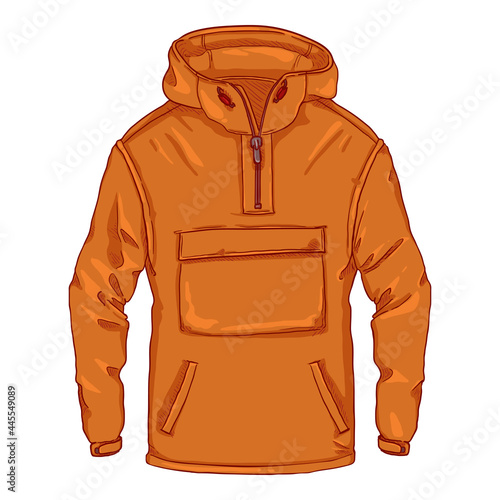 Cartoon Anorak . Casual Outdoor Clothing Vector Illustration