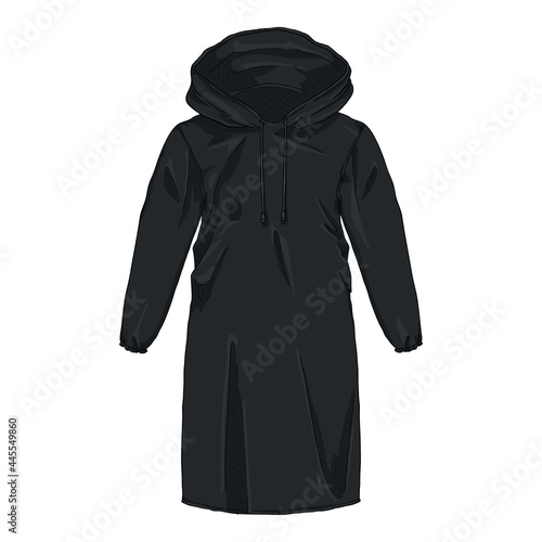 Raincoat with Hood. Vector Cartoon Illustration