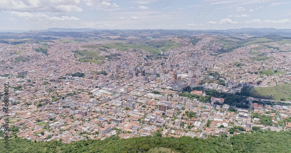 Aerial view of the Poços de Caldas city, Minas Gerais, Brazil.