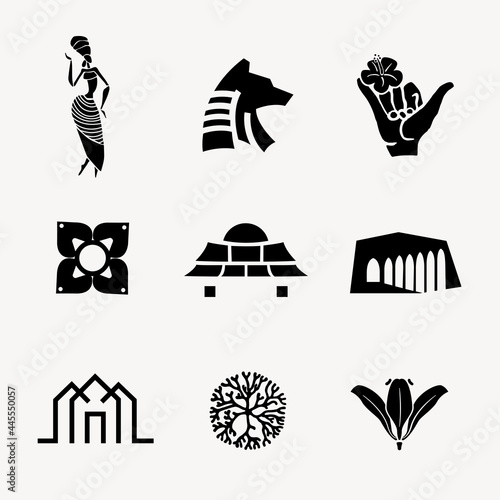 BW icon vector illustration for branding set