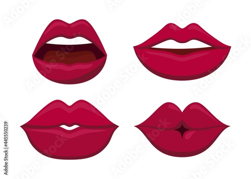 Set Of Sensuality Female Lips Icon