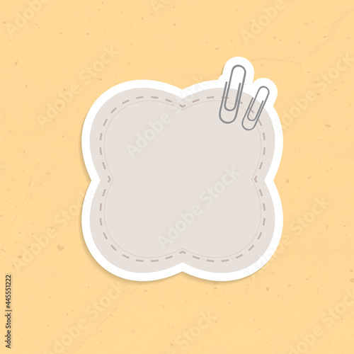 Gray bubble shaped reminder note sticker vector