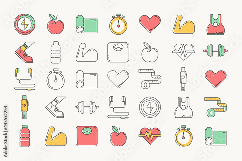 Fitness design elements vector set