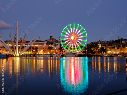 the porto antico (old harbor) and the wheel of Genova