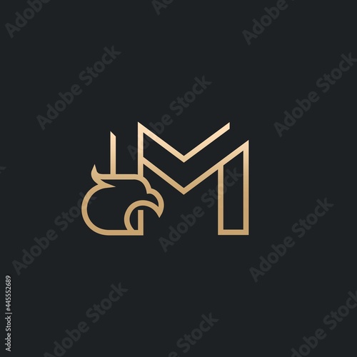 Letter M Eagle Logo   Initial Premium Design