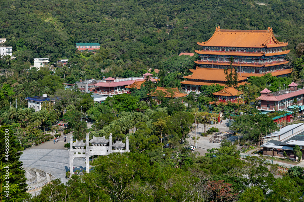  Po Lin Buddhist Monastery in Lantau island, Hong Kong.