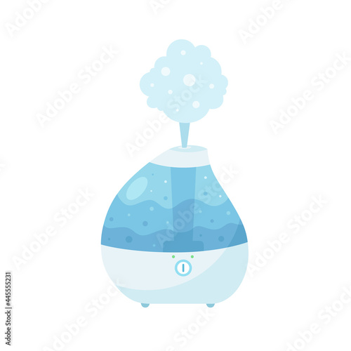 Air humidifier. Air purifier. Ecological equipment for home or office. Vector illustration