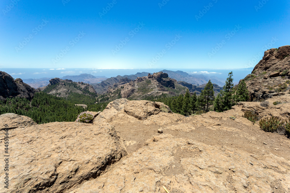 Mountains of Gran Canaria view from the rocks of Roque Nublo Mountains of Gran Canaria view from the rocks of Roque Nublo
