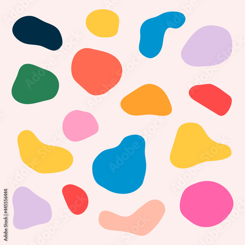 Colorful abstract shapes sticker vector set