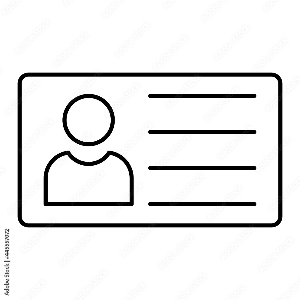 Vector Id Card Outline Icon Design Vector Id Card Outline Icon Design