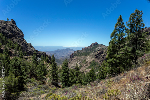 Mountains of Gran Canaria view from the rocks of Roque Nublo