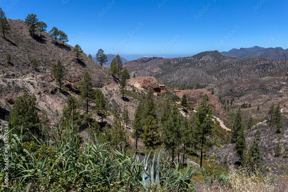 Mountains of Gran Canaria view from the rocks of Roque Nublo