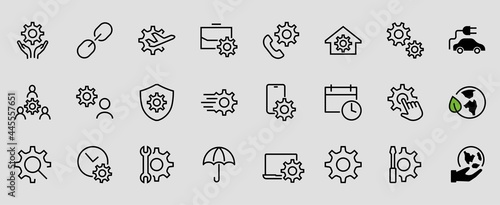 A simple set of settings and options related to Vector Line Icons. Contains icons such as set time, business, phone, and more. Editable Stroke.. 480x480