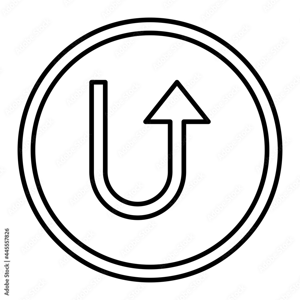 Vector Turn Up Outline Icon Design Vector Turn Up Outline Icon Design