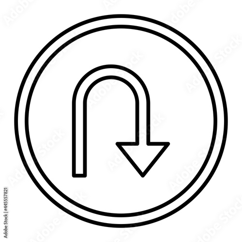 Vector Turn Down Outline Icon Design