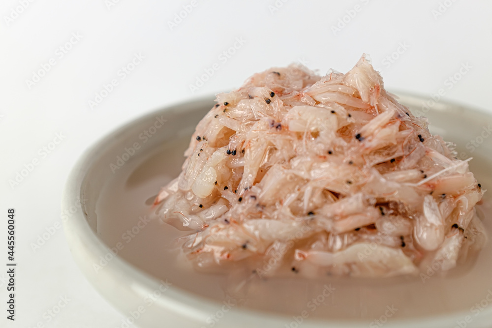 pickled shrimp on a white background pickled shrimp on a white background