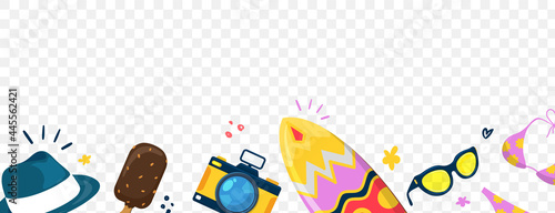 Summer holidays vacation travel beach resort objects.