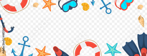 Summer holidays vacation beach resort objects.
