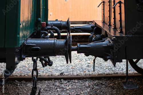 Obraz na plátně Classic train car coupler joint.
