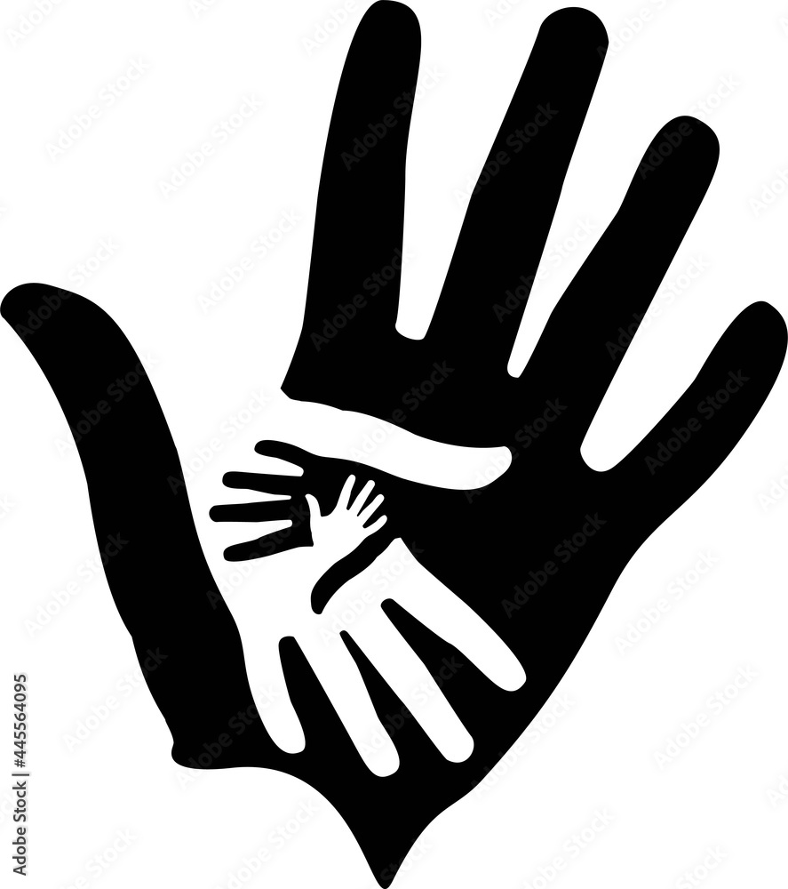 hand black and whate