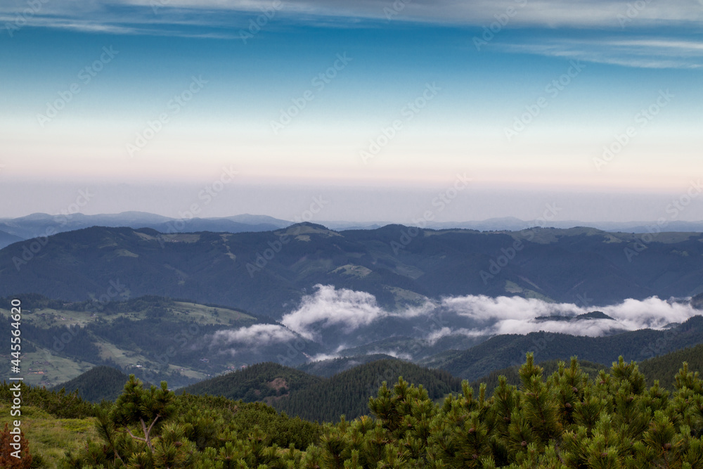 mountain tops and fog at the bottom mountain tops and fog at the bottom