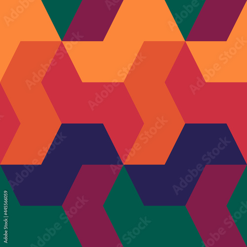 Seamless pattern. Ethnic ornament. Geometric background. Tribal wallpaper. Ethnical illustration. Tribe motif. Ancient mosaic. Digital paper. Folk web design. Textile print backdrop. Vector art