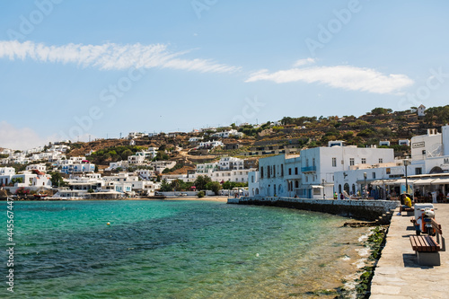 view of the city by the sea, Mykonos, Greece