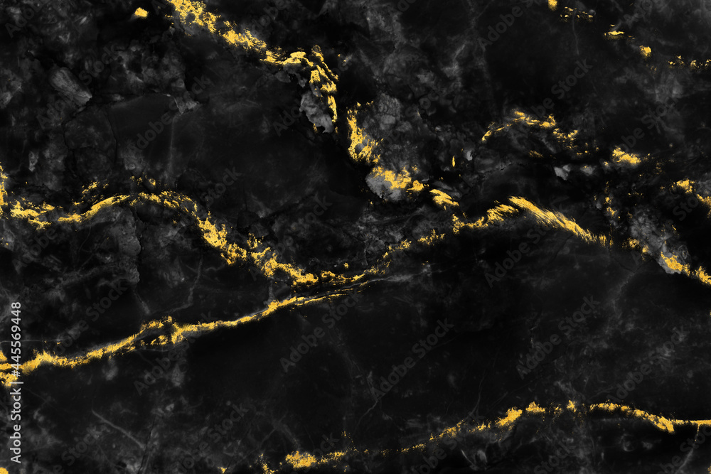 Black marble stone natural pattern texture with gold line background and use for interiors tile wallpaper luxury design