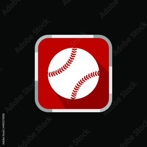 baseball icon app button ball vector logo design