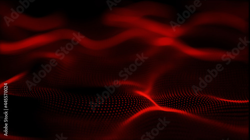 3d illustration of abstract red background with a dynamic wave.