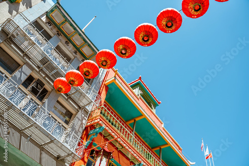 Chinese lanterns in Chinatown in San Francisco photo