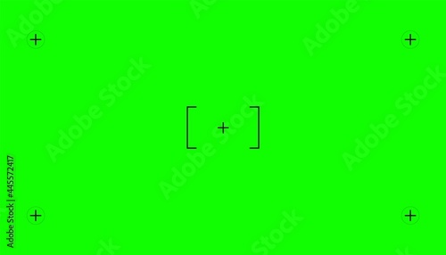 Green screen with VFX motion tracking markers Chroma key VFX motion tracking markers Art design green screen backdrop template Abstract concept video footage replacement Creative vector illustration