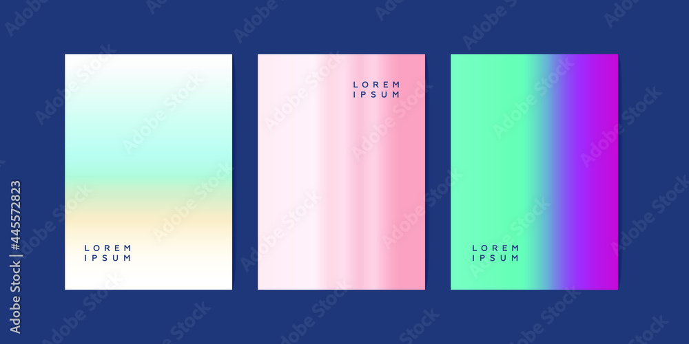 Set Colorful Holographic Posters. Abstract Backgrounds. Modern Vector Illustration. Holographic Fluid with Gradient Mesh. Retro Style. Pearlescent Graphic. Social Media Template.